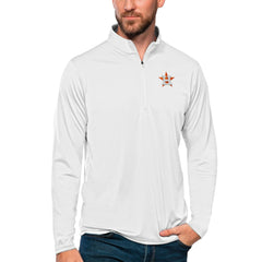 Houston Astros Antigua Tribute Quarter-Zip Pullover Top - White Pullover