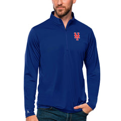 New York Mets Antigua Tribute Quarter-Zip Pullover Top - Royal Pullover