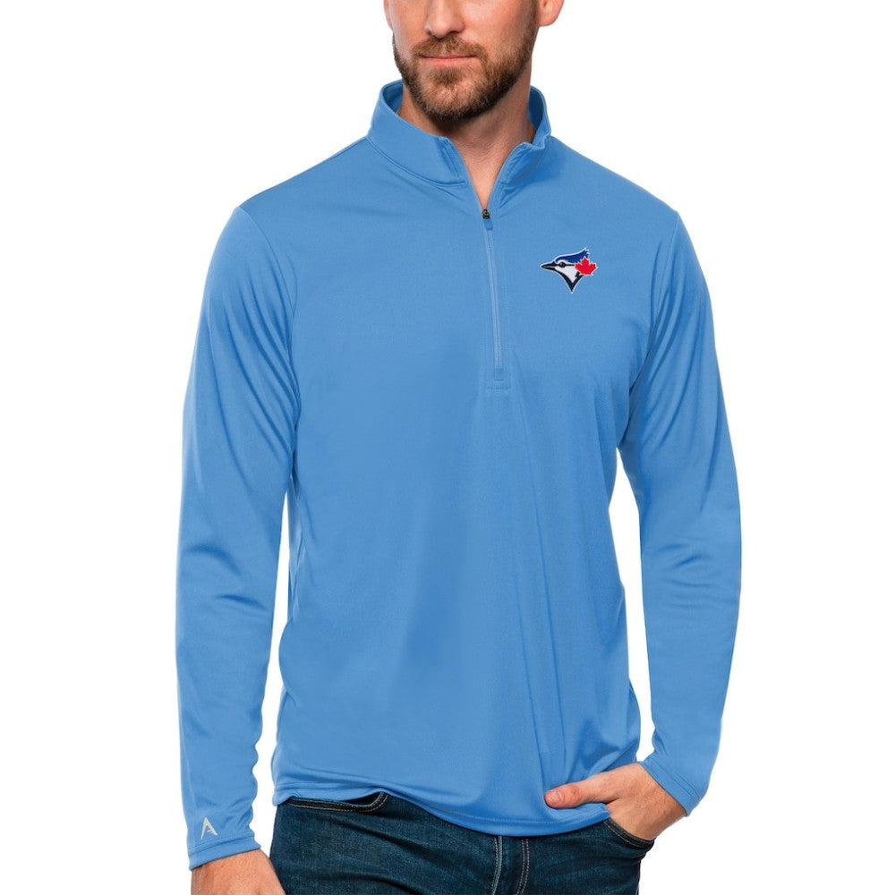 Toronto Blue Jays Antigua Tribute Quarter-Zip Pullover Top - Powder Blue Pullover