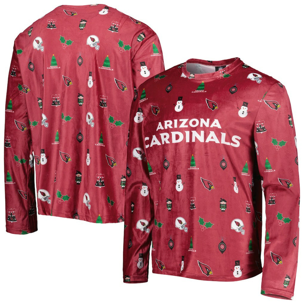 Arizona Cardinals FOCO Holiday Repeat Long Sleeve T-Shirt - Cardinal T-shirts