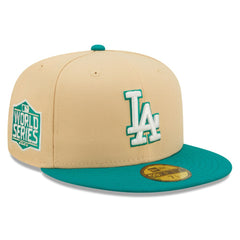 Los Angeles Dodgers New Era Mango Forest 59FIFTY fitted hat - Natural/Teal Hats