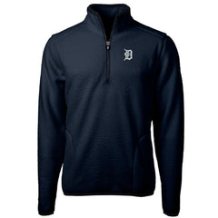 Detroit Tigers Cutter & Buck Big & Tall Cascade Eco Sherpa Fleece Quarter-Zip Pullover Jacket - Navy Jackets