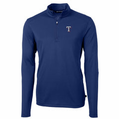 Texas Rangers Cutter & Buck Big & Tall Virtue Eco Pique Quarter-Zip Pullover Jacket - Royal Jackets
