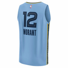 Ja Morant Memphis Grizzlies Fast Break Replica Player Jersey Statement Edition Light Blue - Fanatics