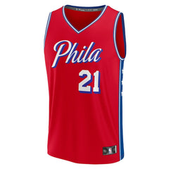 Joel Embiid Philadelphia 76ers Fast Break Replica Player Jersey Statement Edition Red - Fanatics