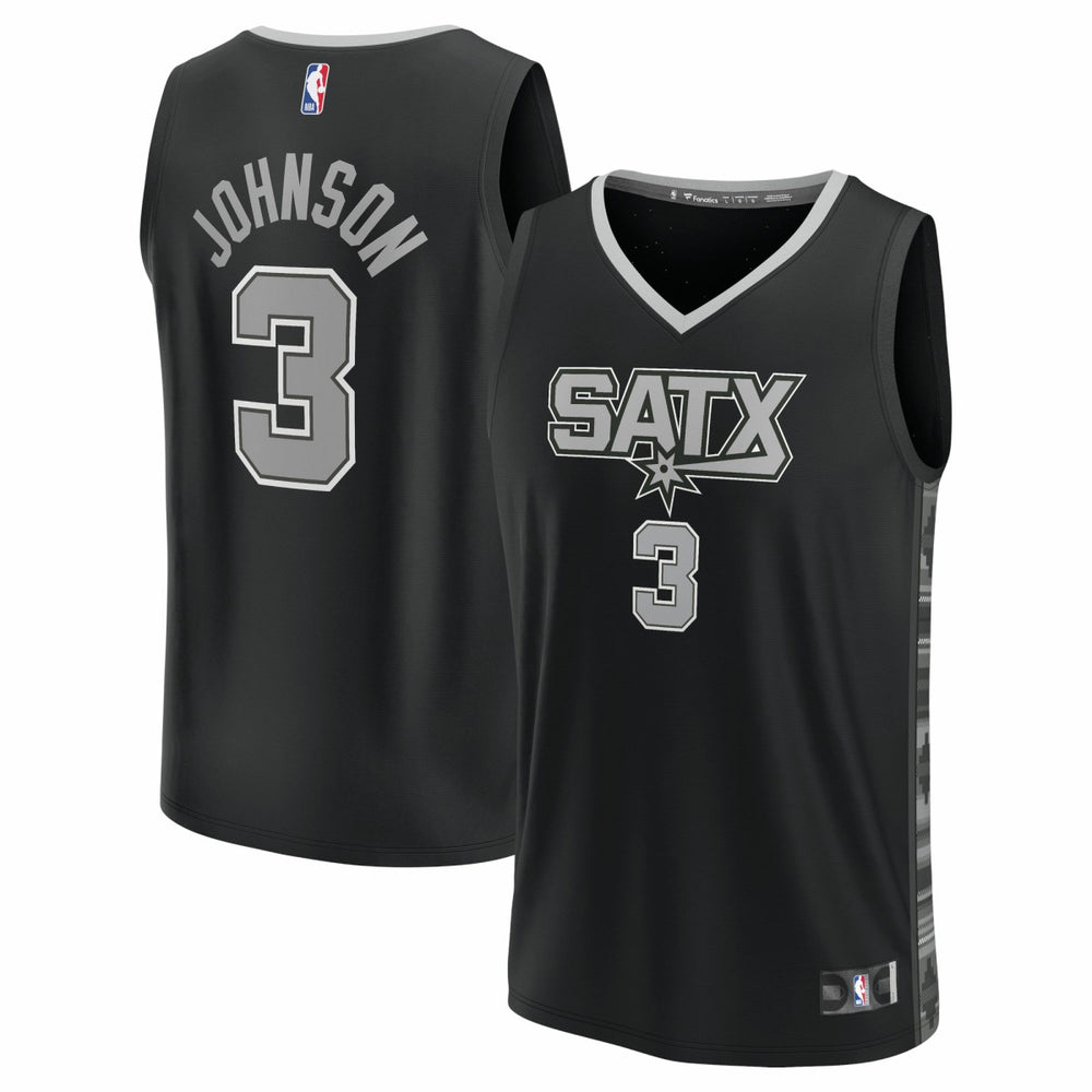 Keldon Johnson San Antonio Spurs Fast Break Replica Player Jersey Statement Edition Black - Fanatics