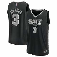 Keldon Johnson San Antonio Spurs Fast Break Replica Player Jersey Statement Edition Black - Fanatics