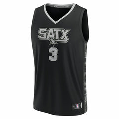 Keldon Johnson San Antonio Spurs Fast Break Replica Player Jersey Statement Edition Black - Fanatics