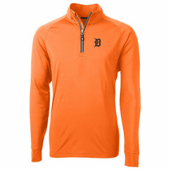 Detroit Tigers Cutter & Buck Adapt Eco Knit Stretch Recycled Quarter-Zip Pullover Jacket - Orange Jackets