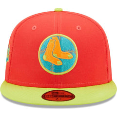 Boston Red Sox New Era Lava Highlighter Combo 59FIFTY Fitted Hat - Red/Neon Green Hats