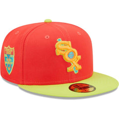 Chicago White Sox New Era Lava Highlighter Combo 59FIFTY Fitted Hat - Red/Neon Green Hats