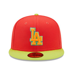 Los Angeles Dodgers New Era 1978 World Series Lava Highlighter Combo 59FIFTY Fitted Hat - Red/Neon Green Hats