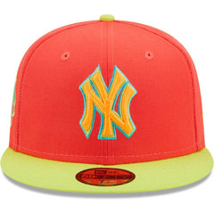 New York Yankees New Era Lava Highlighter Combo 59FIFTY Fitted Hat - Red/Neon Green Hats