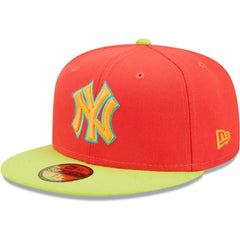 New York Yankees New Era Lava Highlighter Combo 59FIFTY Fitted Hat - Red/Neon Green Hats