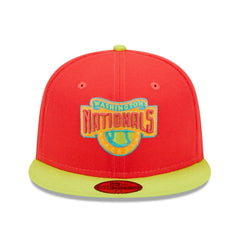 Washington Nationals New Era 2008 Inaugural Season Lava Highlighter Combo 59FIFTY Fitted Hat - Red/Neon Green Hats