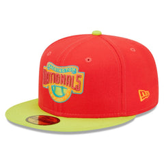 Washington Nationals New Era 2008 Inaugural Season Lava Highlighter Combo 59FIFTY Fitted Hat - Red/Neon Green Hats