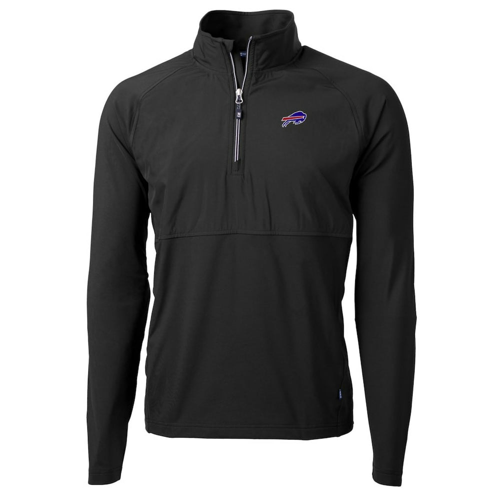 Buffalo Bills Cutter & Buck Adapt Eco Knit Hybrid Recycled Quarter-Zip Raglan Jacket - Black Jackets
