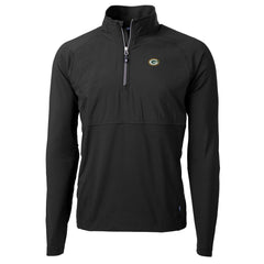 Green Bay Packers Cutter & Buck Adapt Eco Knit Hybrid Recycled Quarter-Zip Raglan Jacket - Black Jackets