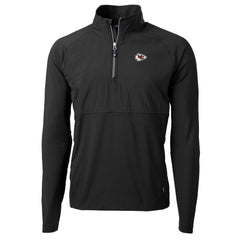 Kansas City Chiefs Cutter & Buck Adapt Eco Knit Hybrid Recycled Quarter-Zip Raglan Jacket - Black Jackets