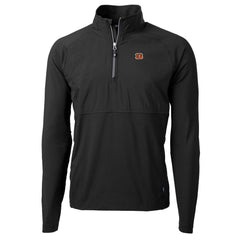 Cincinnati Bengals Cutter & Buck Adapt Eco Knit Hybrid Recycled Quarter-Zip Raglan Jacket - Black Jackets