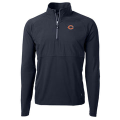 Chicago Bears Cutter & Buck Adapt Eco Knit Hybrid Recycled Quarter-Zip Raglan Jacket - Navy Jackets