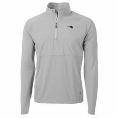New England Patriots Cutter & Buck Adapt Eco Knit Hybrid Recycled Quarter-Zip Raglan Jacket - Gray Jackets