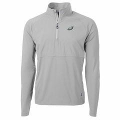 Philadelphia Eagles Cutter & Buck Adapt Eco Knit Hybrid Recycled Quarter-Zip Raglan Jacket - Gray Jackets