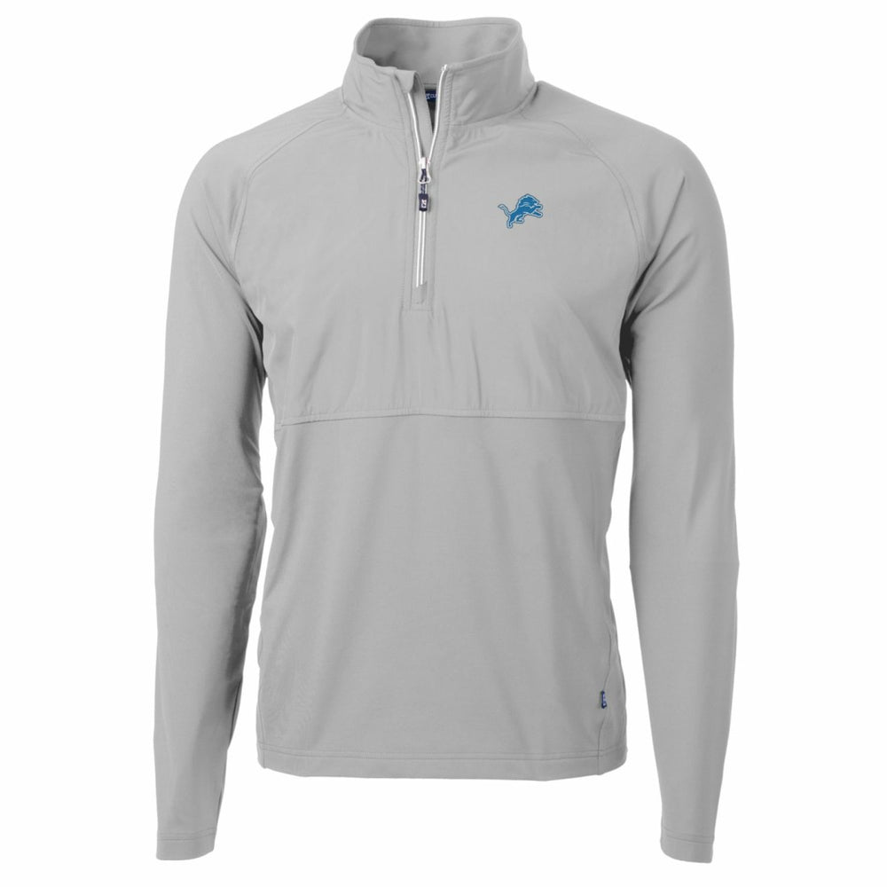 Detroit Lions Cutter & Buck Adapt Eco Knit Hybrid Recycled Quarter-Zip Raglan Jacket - Gray Jackets