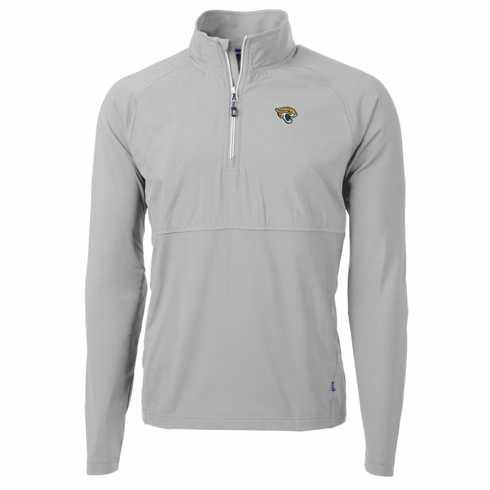 Jacksonville Jaguars Cutter & Buck Adapt Eco Knit Hybrid Recycled Quarter-Zip Raglan Jacket - Gray Jackets