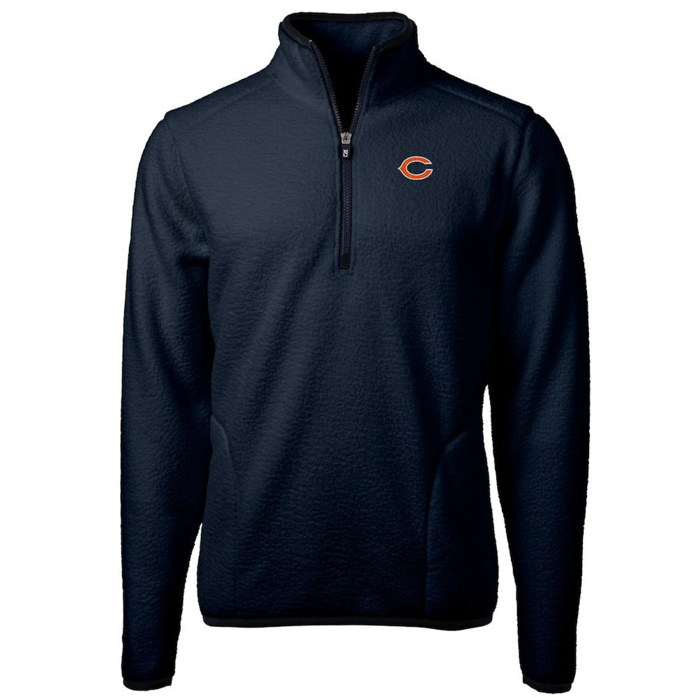 Chicago Bears Cutter & Buck Cascade Eco Sherpa Fleece Quarter-Zip Pullover Jacket - Navy Pullover