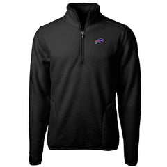 Buffalo Bills Cutter & Buck Big & Tall Cascade Eco Sherpa Fleece Quarter-Zip Pullover Jacket - Black Pullover