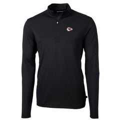 Kansas City Chiefs Cutter & Buck Big & Tall Virtue Eco Pique Quarter-Zip Pullover Jacket - Black Pullover