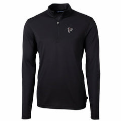 Atlanta Falcons Cutter & Buck Big & Tall Virtue Eco Pique Quarter-Zip Pullover Jacket - Black Pullover