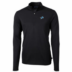 Detroit Lions Cutter & Buck Big & Tall Virtue Eco Pique Quarter-Zip Pullover Jacket - Black Pullover