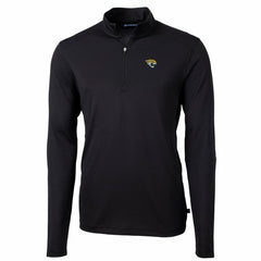 Jacksonville Jaguars Cutter & Buck Big & Tall Virtue Eco Pique Quarter-Zip Pullover Jacket - Black Pullover