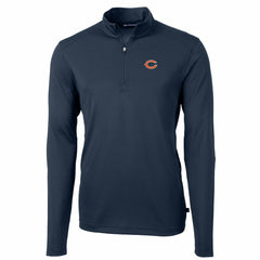 Chicago Bears Cutter & Buck Big & Tall Virtue Eco Pique Quarter-Zip Pullover Jacket - Navy Pullover