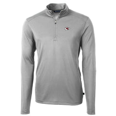 Kansas City Chiefs Cutter & Buck Big & Tall Virtue Eco Pique Quarter-Zip Pullover Jacket - Gray Pullover