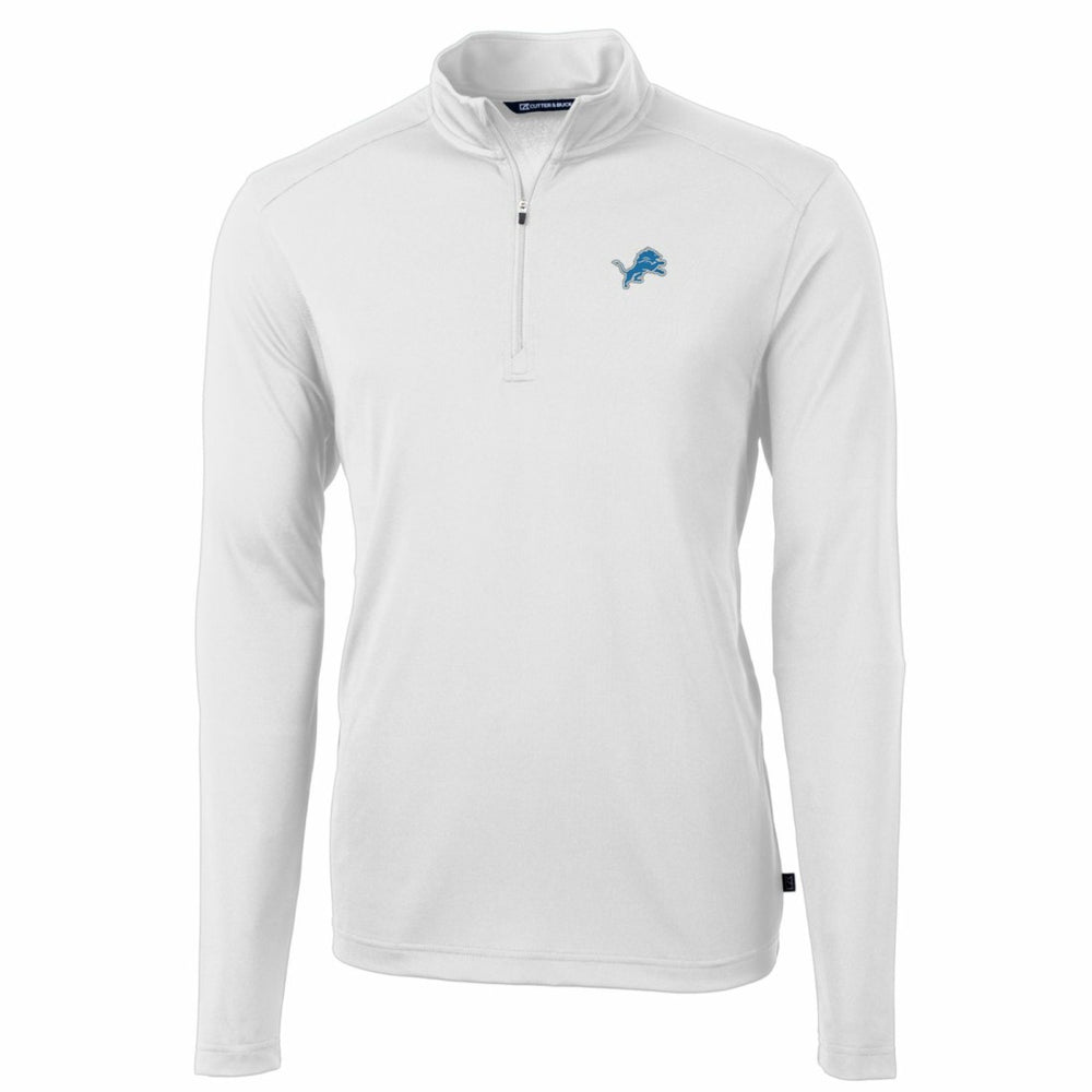 Detroit Lions Cutter & Buck Big & Tall Virtue Eco Pique Quarter-Zip Pullover Jacket - White Pullover