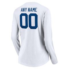 Indianapolis Colts Women's Team Authentic Logo Personalized Name & Number V-Neck Long Sleeve T-Shirt - White T-shirts