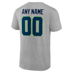 Seattle Seahawks Team Authentic Custom T-Shirt - Heathered Gray T-shirts