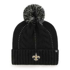 New Orleans Saints '47 Women's Bauble Cuffed Knit Hat with Pom - Black Hats