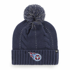 Tennessee Titans '47 Women's Bauble Cuffed Knit Hat with Pom - Navy Hats
