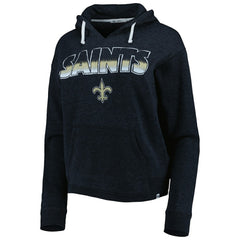 New Orleans Saints '47 Women's Color Rise Kennedy Notch Neck Pullover Hoodie - Black Hoodies