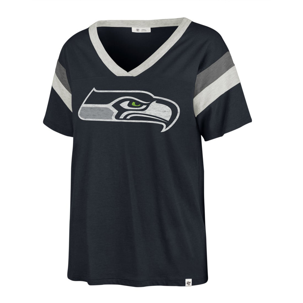 Seattle Seahawks '47 Women's Phoenix V-Neck T-Shirt - Navy T-shirts