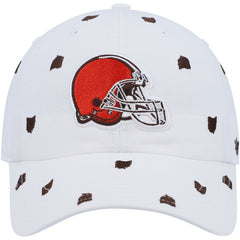 Cleveland Browns '47 Women's Confetti Clean Up Logo Adjustable Hat - White Hats