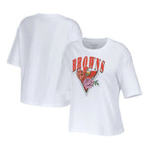 Cleveland Browns WEAR by Erin Andrews Women's Boxy Floral Cropped T-Shirt - White T-shirts