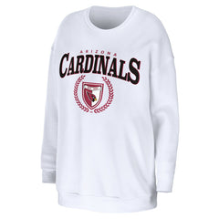 Arizona Cardinals WEAR by Erin Andrews Women's Oversized Pullover Sweatshirt - White Pullover