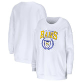 Los Angeles Rams WEAR by Erin Andrews Women's Oversized Pullover Sweatshirt - White Pullover