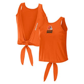 Cleveland Browns WEAR by Erin Andrews Women's Open Back Twist Tie Tank Top - Orange Tops