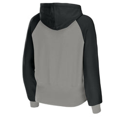Las Vegas Raiders WEAR by Erin Andrews Women's Colorblock Lightweight Full-Zip Hoodie - Silver Hoodies